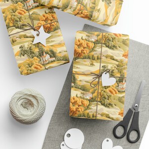 Fall Vibes Wrapping Paper - Tuscan Landscape Design Wrapping Paper