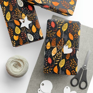 Autumn&#39;s Brilliance - Fall Leaves Wrapping Paper - Brilliant and Colorful - Vibrant Autumn Leaves and Berries Gift Wrapping Paper