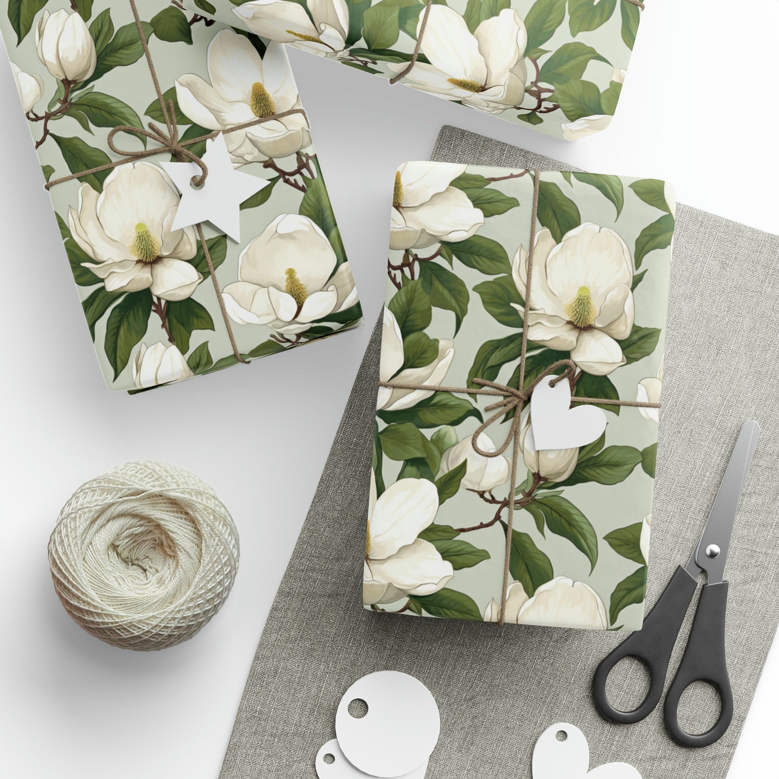 Sweet Southern Magnolia Wrapping Paper - Magnolia Blooms Wrapping Paper ...
