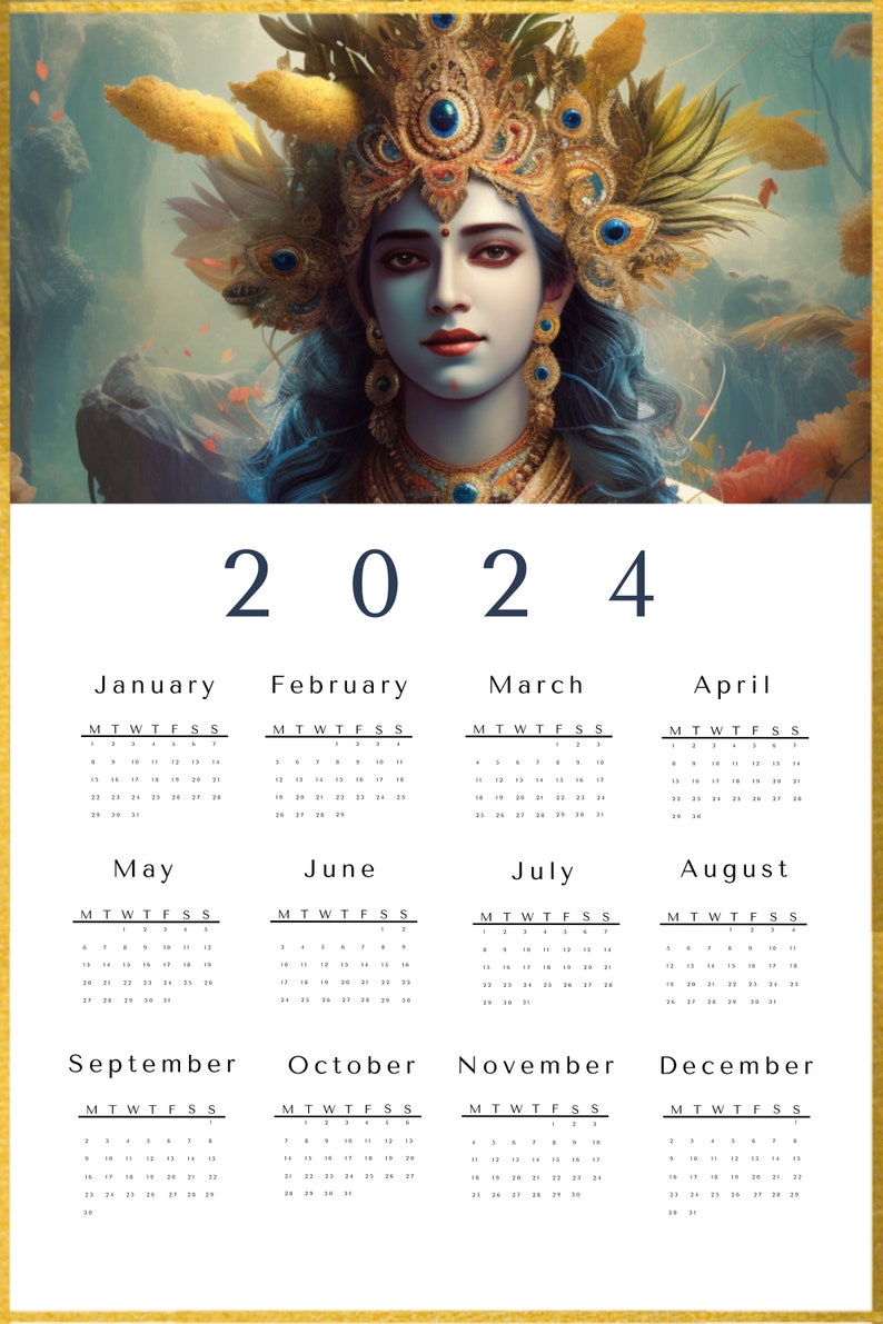 2024 Calendar With Radha Krishna Set of 9 Wall Calendars Size 2436inch