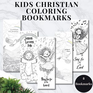 Bible Coloring Bookmarks, Christian Coloring Bookmarks for Kids, Scripture Bookmarks, Catholic Bookmarks, Kids Religious Activity Bookmarks