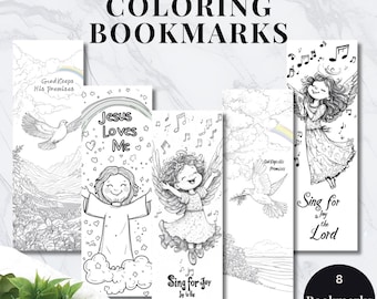 Bible Coloring Bookmarks, Christian Coloring Bookmarks for Kids, Scripture Bookmarks, Catholic Bookmarks, Kids Religious Activity Bookmarks