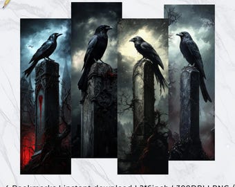 Haunted Night Bookmarks, Printable Bookmarks,Horror Reads Bookmarks, Halloween Bookmark, Bookmark Sheets, Dark Gothic Theme Bookmarks