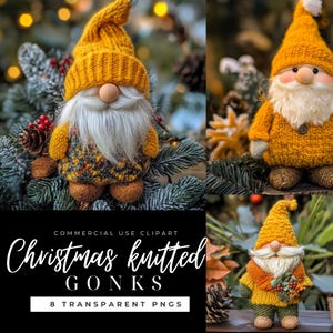 Yellow Xmas Gonks, gele gebreide kabouters, afbeeldingen kerstkaart, kerstkaarten, junkjournaling, digitale scrapbooking, kabouters clipart