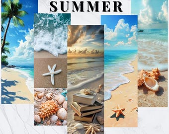 Lesezeichen Strand, Sommer Lesezeichen, Tropische Sommer Lesezeichen, druckbare Lesezeichen Strand, Lesezeichen Strand lesen, Sommer Seite Lesezeichen