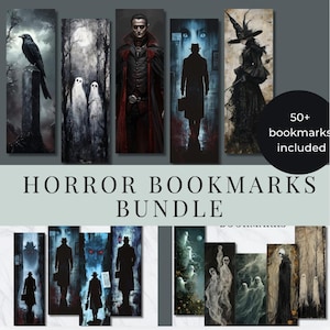 Gothic Bookmark Bundle, Printable Bookmark Collection,Horror Reads Bookmark Bundle, Halloween Bookmark Bundle, Dark Gothic Theme Bookmarks