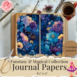 Fantasy Paper Collection, Magical Junk Journal Papers, Whimsical Papers, Craft Supplies for Scrapbooking,   Butterflies Celestial Papers