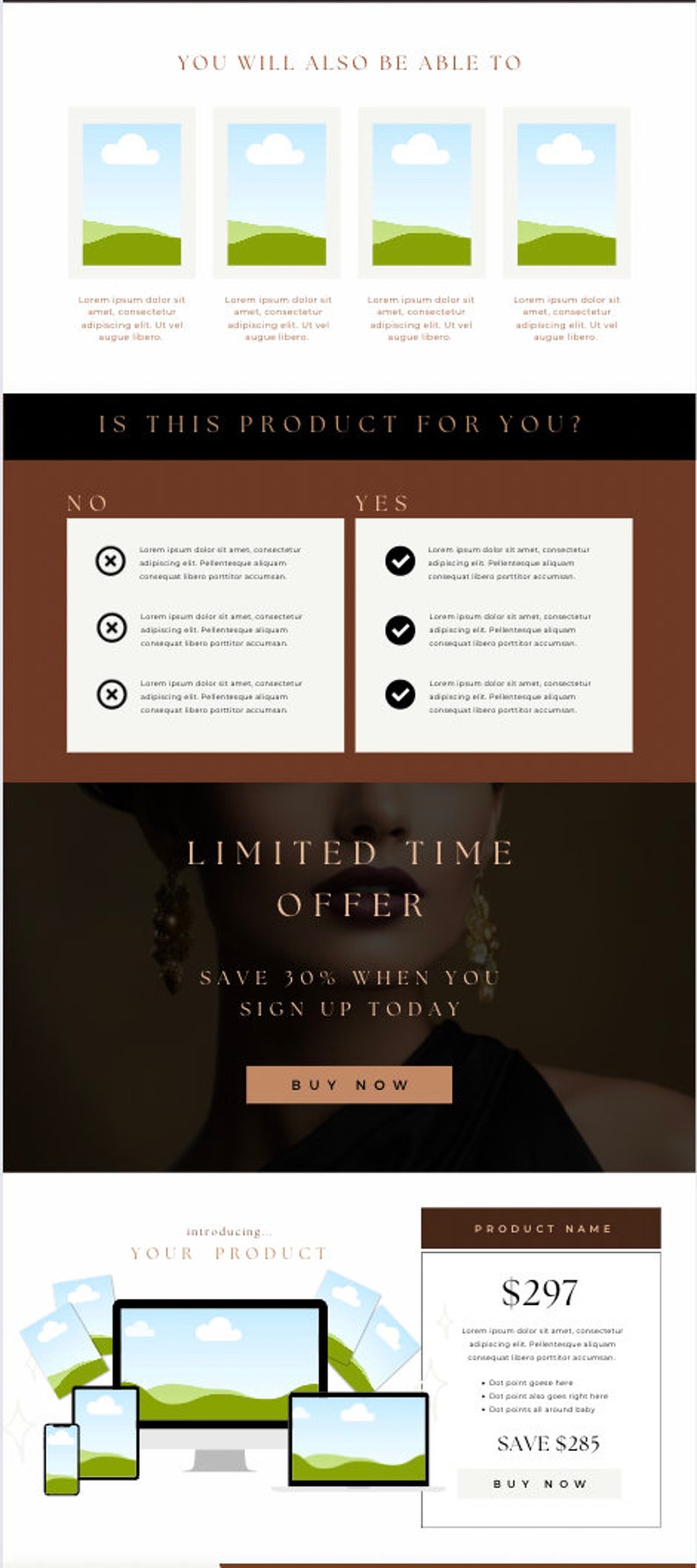 Beauty Product Sales Page Website Template Bold theme image 4