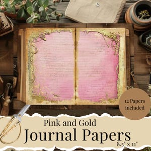 Pink Junk Journal Pages – Vintage Aesthetic Paper Kit | Printable Collage Sheets for Scrapbooking, Junk Journals, Ephemera Pink Crafts