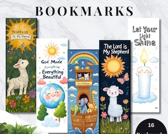 Kids Christian Bookmark, Printable Bookmark Sheets, Christian Bookmark sublimations, Cute Easter Gift, Christ Bookmarks for Kids, Bookmarks