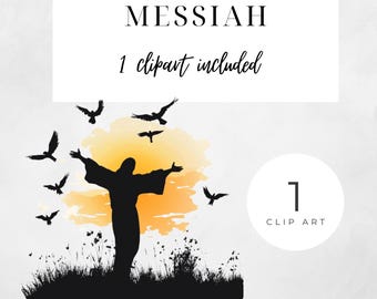 Messiah Silloutte Clipart, Jesus Clipart Single, Religious Clipart, Digital Jesus Illustration, Christian Art Clipart, Scrapbooking, PNG