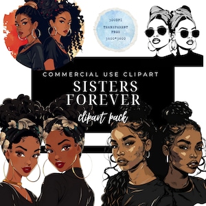 Sisters Forever Clipart, Sisters Forever Transparent PNGs, Girls Model Clipart, Beauty Clipart, Hair and Fashion Models Clipart