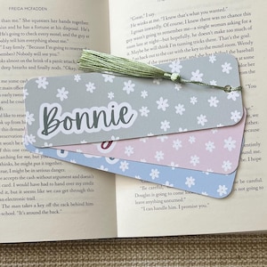Personalized Bookmarks, Create Your Own Custom Name Bookmark, Customizable Name Bookmarks, Flower Bookmark