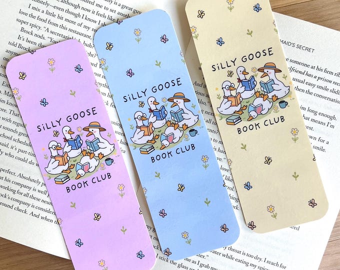 Silly Goose Book Club Bookmark, Blue Bookmark, Duck Bookmark, Silly Goose Bookmark, Funny Bookmark