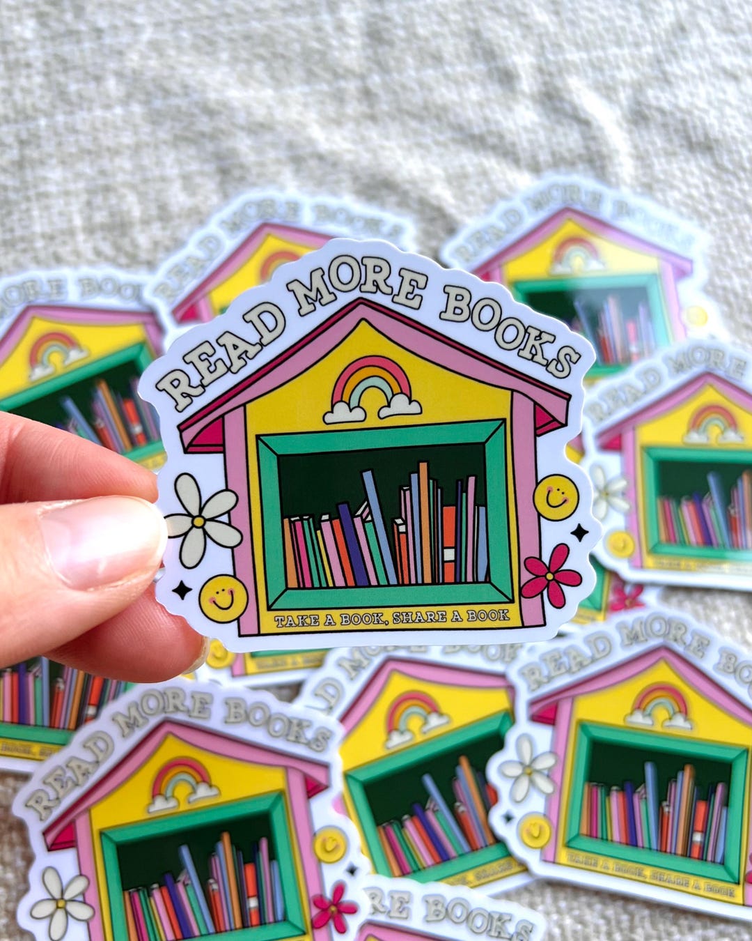 Community Library Book Sticker, Book Sticker, Cute Book Sticker, Book ...