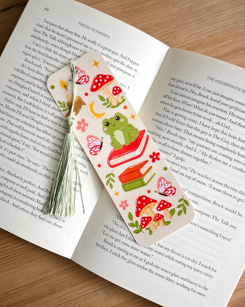Frog Bookmark, Book Lover Bookmark, Cute Bookmark, Toad Bookmark ...