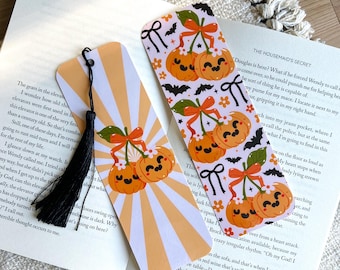 Halloween Bookmark, Booklover, Spooky Bookmark, Ghost Bookmark, Cute Halloween Bookmark, Fall Bookmark, Pumpkin, Pink Halloween