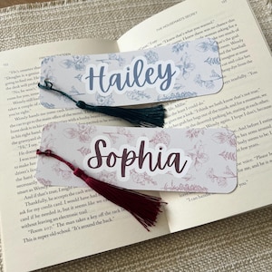 Personalized Bookmarks, Create Your Own Custom Name Bookmark, Customizable Name Bookmarks, Custom Floral Bookmark