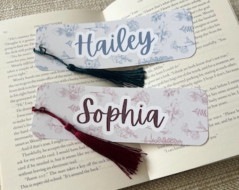Personalized Bookmarks, Create Your Own Custom Name Bookmark, Customizable Name Bookmarks, Custom Floral Bookmark