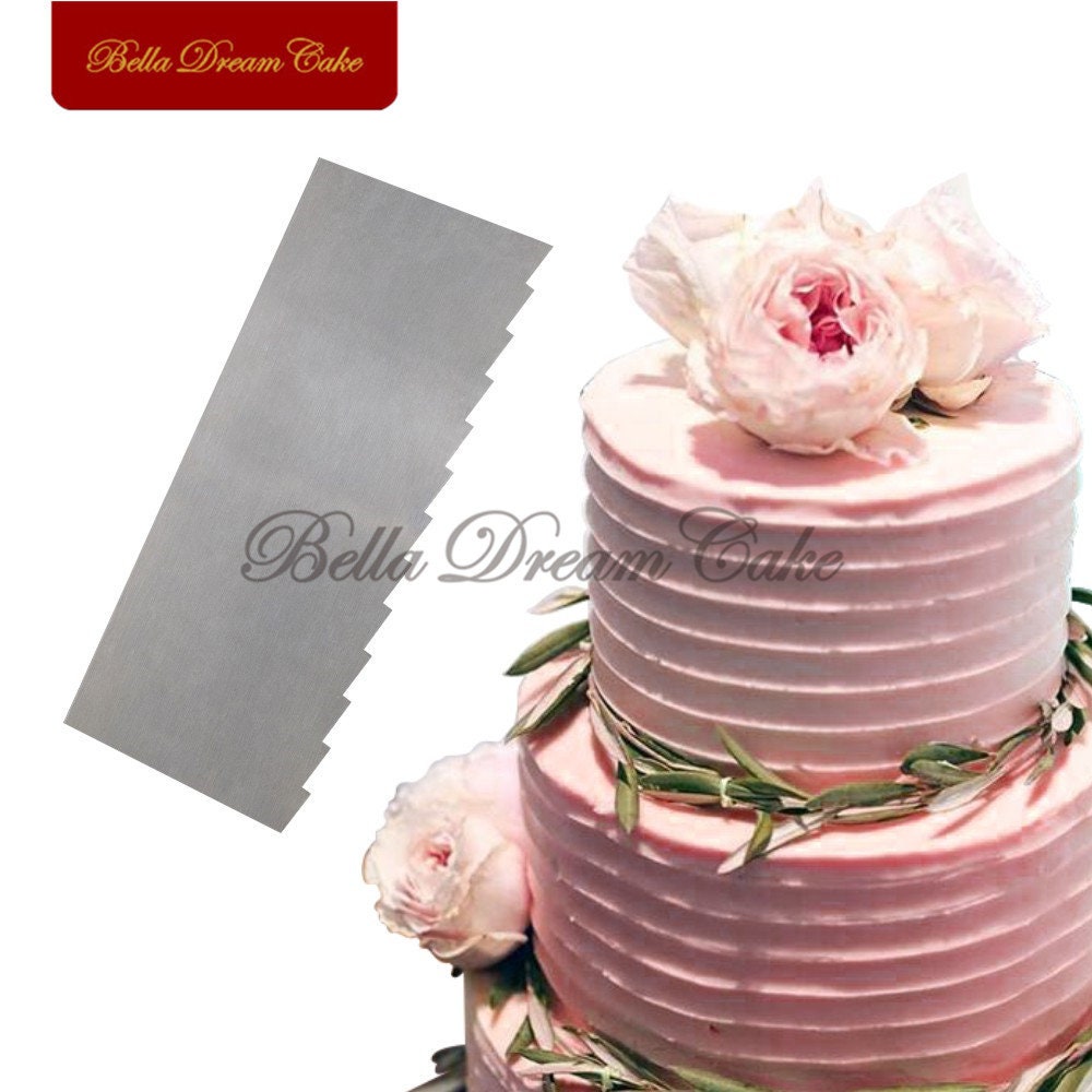 6 Pcs Stainless Steel Double Sided Cake Scrapers Metal Icing 