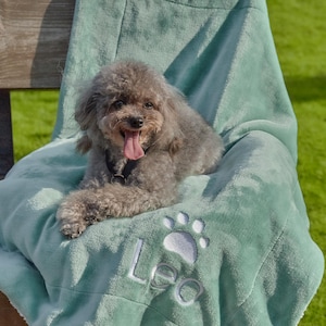 Custom Pet Blanket, Personalized Dog Cat Blanket with Paw Print, Custom Soft Name Blanket for Dog, Puppy Blanket, Coming Home Gift New Puppy image 4
