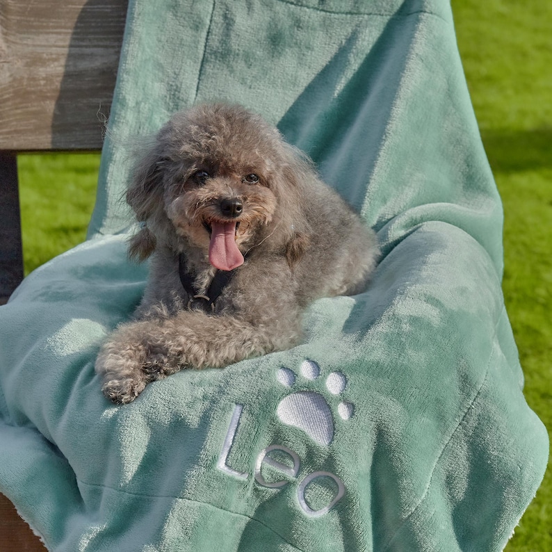 Custom Pet Blanket, Personalized Dog Cat Blanket with Paw Print, Custom Soft Name Blanket for Dog, Puppy Blanket, Coming Home Gift New Puppy image 4