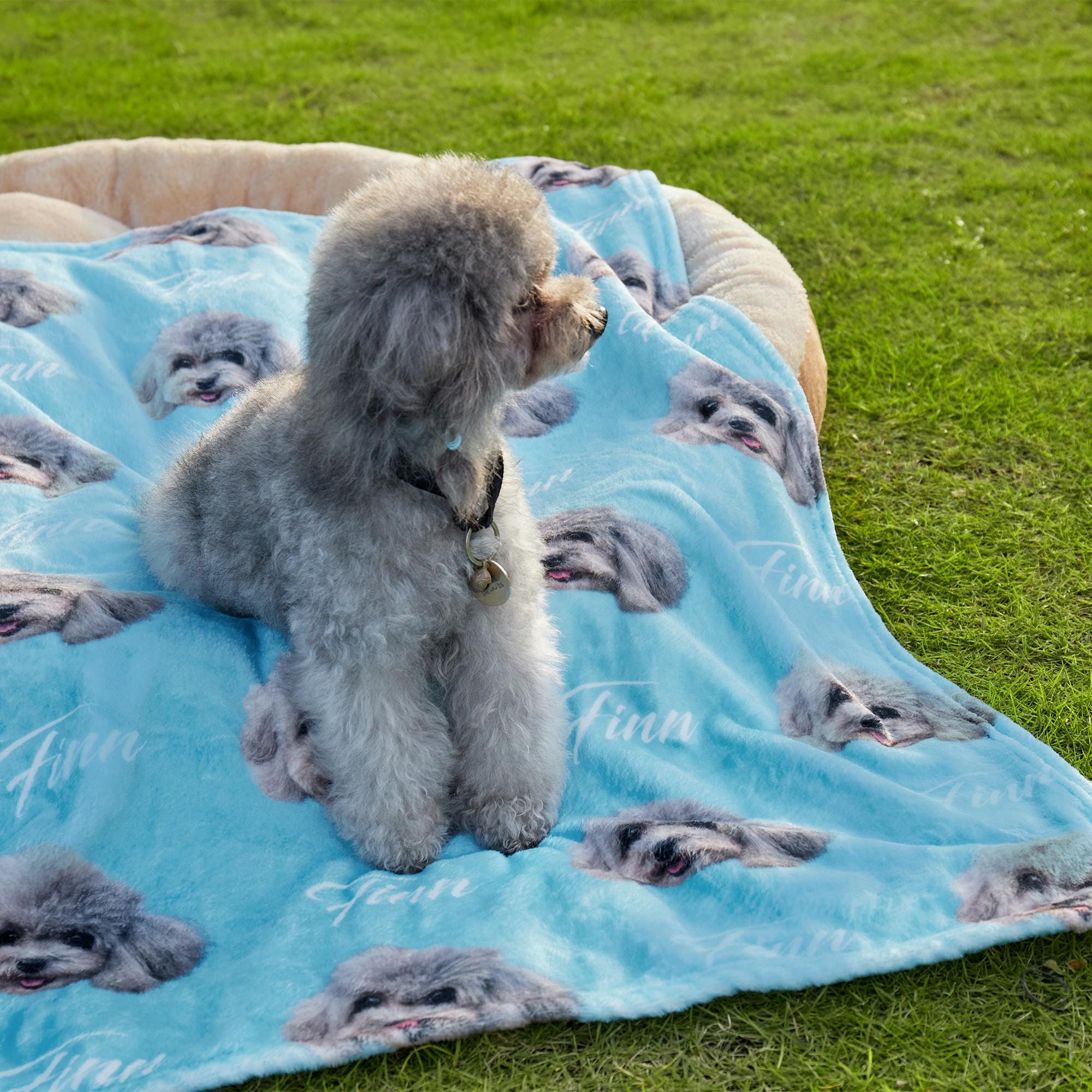 Custom Puppy Blanket With Dog Face, Personalized Pet Name Blanket, Pet ...