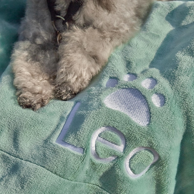 Custom Pet Blanket, Personalized Dog Cat Blanket with Paw Print, Custom Soft Name Blanket for Dog, Puppy Blanket, Coming Home Gift New Puppy image 3