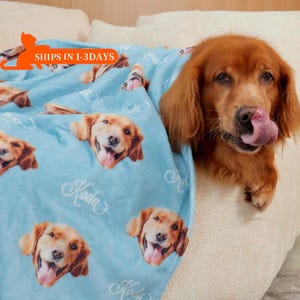 Gepersonaliseerde hondennaamdeken, aangepaste foto huisdiernaamdeken, aangepaste flanellen naamdeken voor hond, hondendeken, uniek hondencadeau