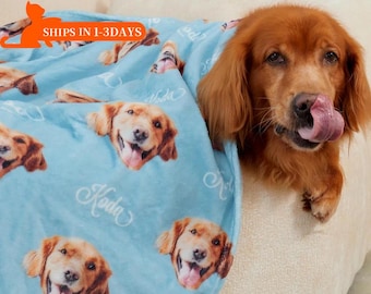 Personalized Dog Name Blanket , Custom Photo Pet Name Blanket,Custom Flannel Name Blankets for Dog, Dog Bedding Blanket, Unique Dog Mom Gift