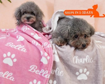 Couverture personnalisée pour chiot, nom de chien personnalisé, cadeau commémoratif pour animal de compagnie