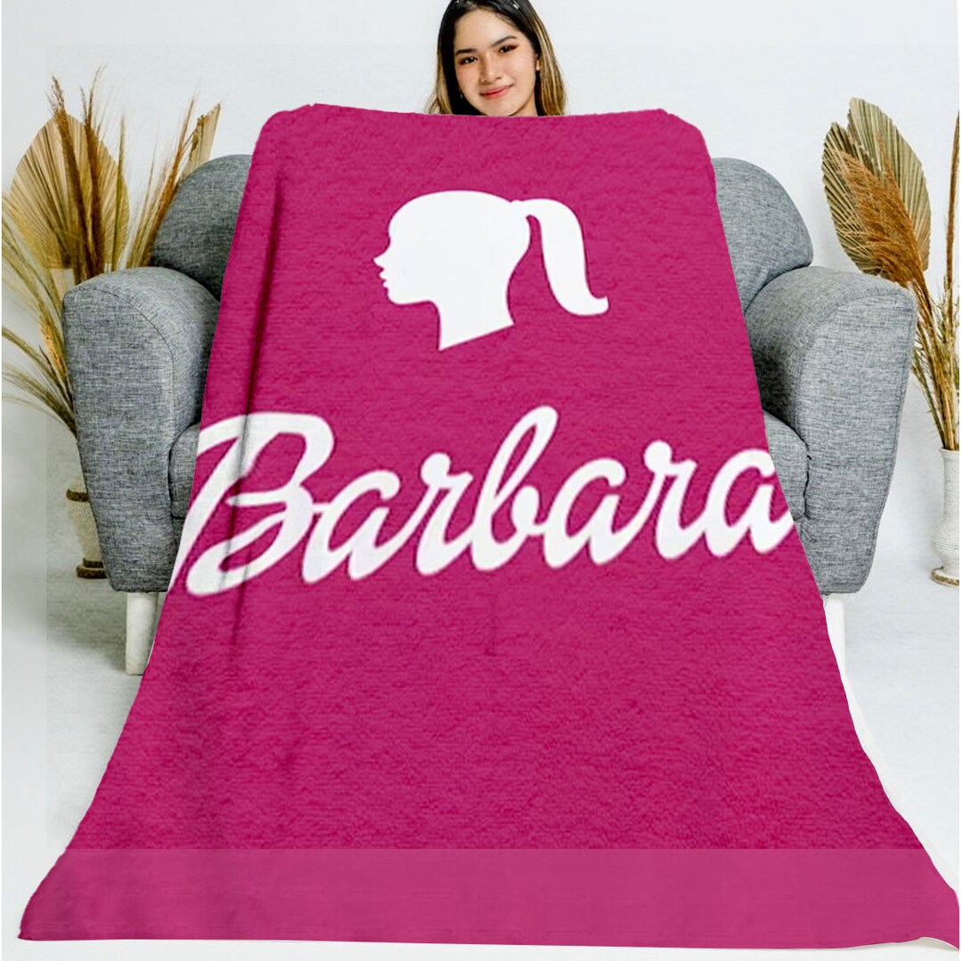 Barbara Blanket White Logo Barb Movie Blanket Barb Lover Etsy