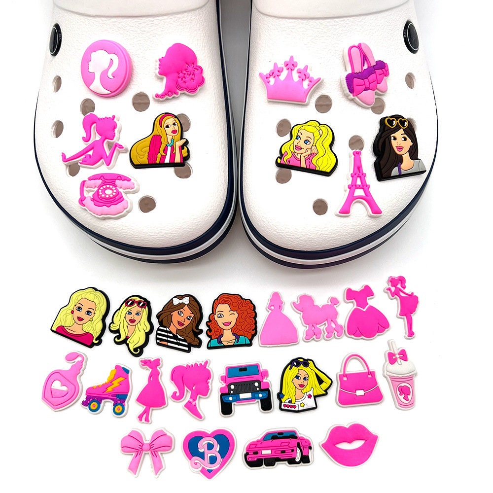 Pink Barb/ken Inspired Croc Charms Decorative Shoe Charms for