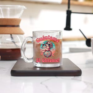 Cuentame El Chisme Glass Coffee Mug 10oz, Cafecito Mug, Spanish Coffee Mug, Taza de Cafe, Chisme Cup, Gift for Her