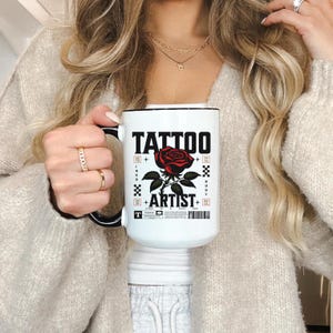 Tattoo Artist Coffee Mug, Tattoo Artist Gift, Personalized Year, Tattoo Coffee Mug, Rose Mug, Traditional Tattoo