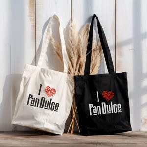 I Love Pan Dulce Tote Bag, Reusable Grocery Bag, Funny Cute Tote, Spanish Valentine, Concha Bag, His & Hers Gift