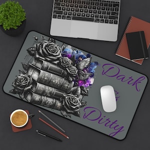 Dark & Dirty Themed Schreibtischmatte - Stilvolles Schreibtischzubehör, Gamermatte, Geschenk für Buchliebhaber