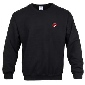 Embroidered Pixel Baby Mario | Unisex Crewneck Sweatshirt | Handcrafted Pixel Apparel | Unique Embroidery Gifts