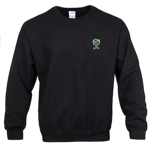 Embroidered Pixel Creeper| Unisex Crewneck Sweatshirt| Handcrafted Pixel Apparel | Unique Embroidery Gifts
