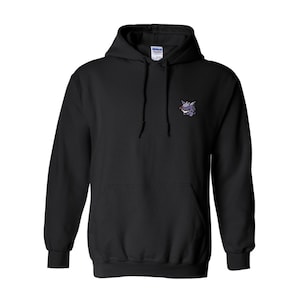 Embroidered Pixel Purple Ghost | Unisex Comfy Hoodies | Handcrafted Pixel Apparel | Unique Embroidery Gifts