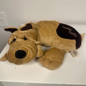 Rare HTF Retired Vintage Cuddle Puppy  Brown Dog 21” Stuffed Animal Plush Toy