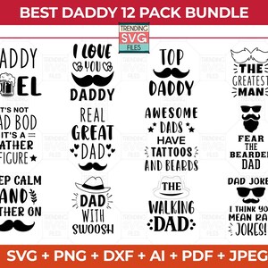 Funny Svg Bundle, Father&#39;s Day Design, Commerical Use Dad Svg File For Cricut, Silhouette Dxf, Cut Files For Dad Gift, Digital Download Jpeg