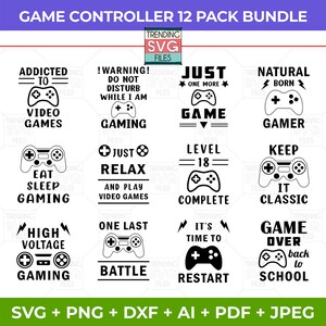 Videogioco Svg Bundle, Gamer Shirt Design, Game Controller Png, Uso commerciale Play Station Cricut Cut File, Gaming Silhouette Dxf, Clipart