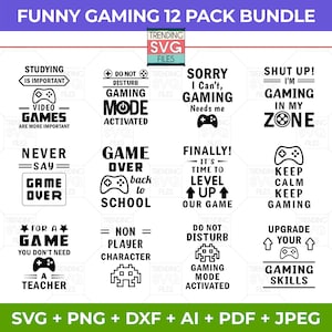 Gamer Svg per Cricut, Pacchetto Png controller di gioco, File di taglio videogioco per uso commerciale, Play Station Silhouette Art, Camicia da gioco Pdf, Clipart