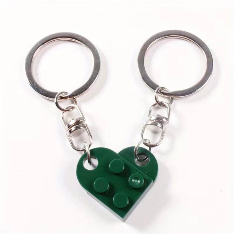 Two Piece Lego Heart Keychain for Partners/couples/friends Etsy
