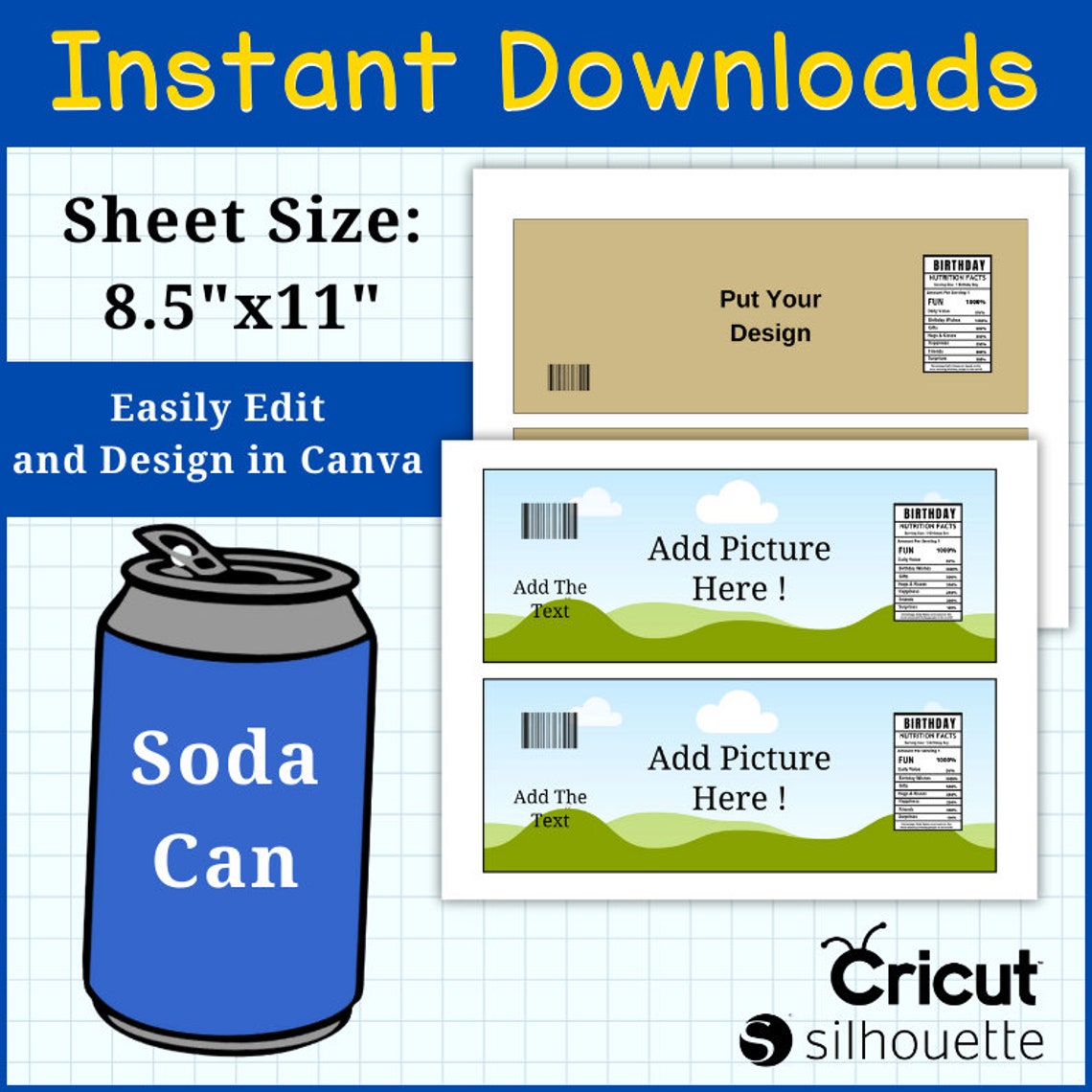 Soda Can Label Template, Soda Can Wrapper Template, Soda Label, Canva Soda Can Label Template, Soda Can Wrapper Template, Soda Label, Canva