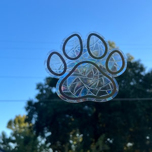 Dog Paw Print Suncatcher Decal - Window Cling - Window Decal - Rainbow Maker - Suncatcher for Window - Suncatcher Sticker