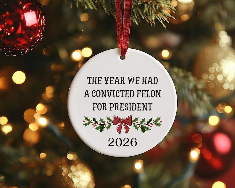 Anti Trump Christmas Ornament - Funny Christmas Ornament - Political - 2026 President - Funny Christmas - Christmas Gift image 1