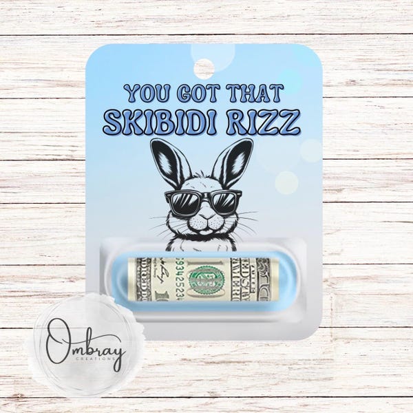 Skibidi Easter Money Card - Easter Gift for Tween Teen - Gen Z Slang Language - Preteen - Teenager - Bunny Money - Basket Stuffer