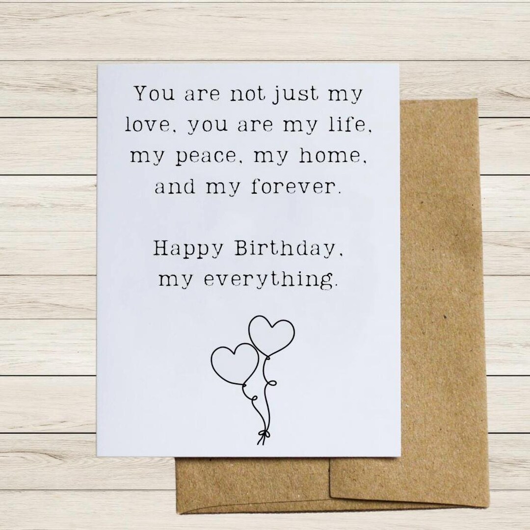 Romantic Birthday Card for Wife Husband Boyfriend Girlfriend - Sweet ...